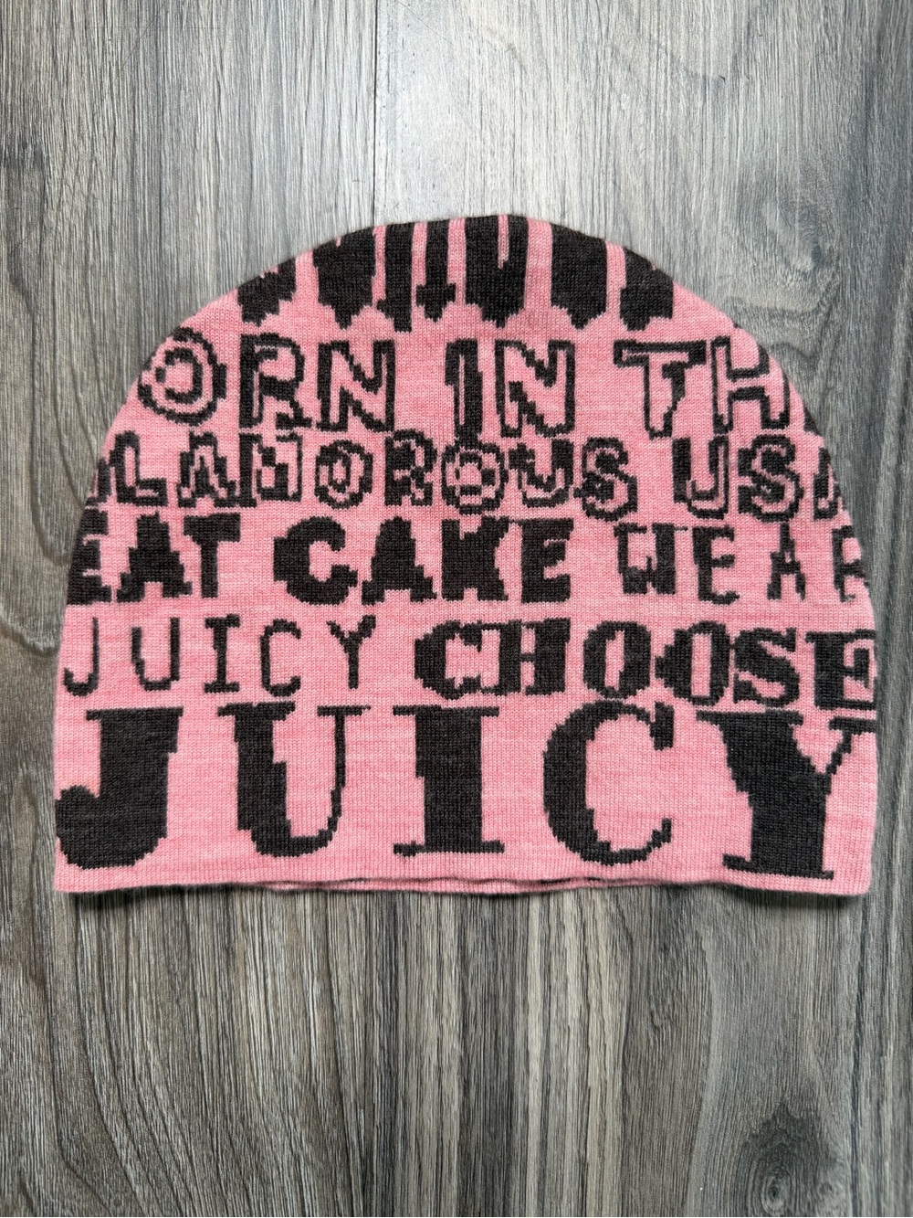 Vintage Y2K Juicy Couture Eat Cake Script Beanie